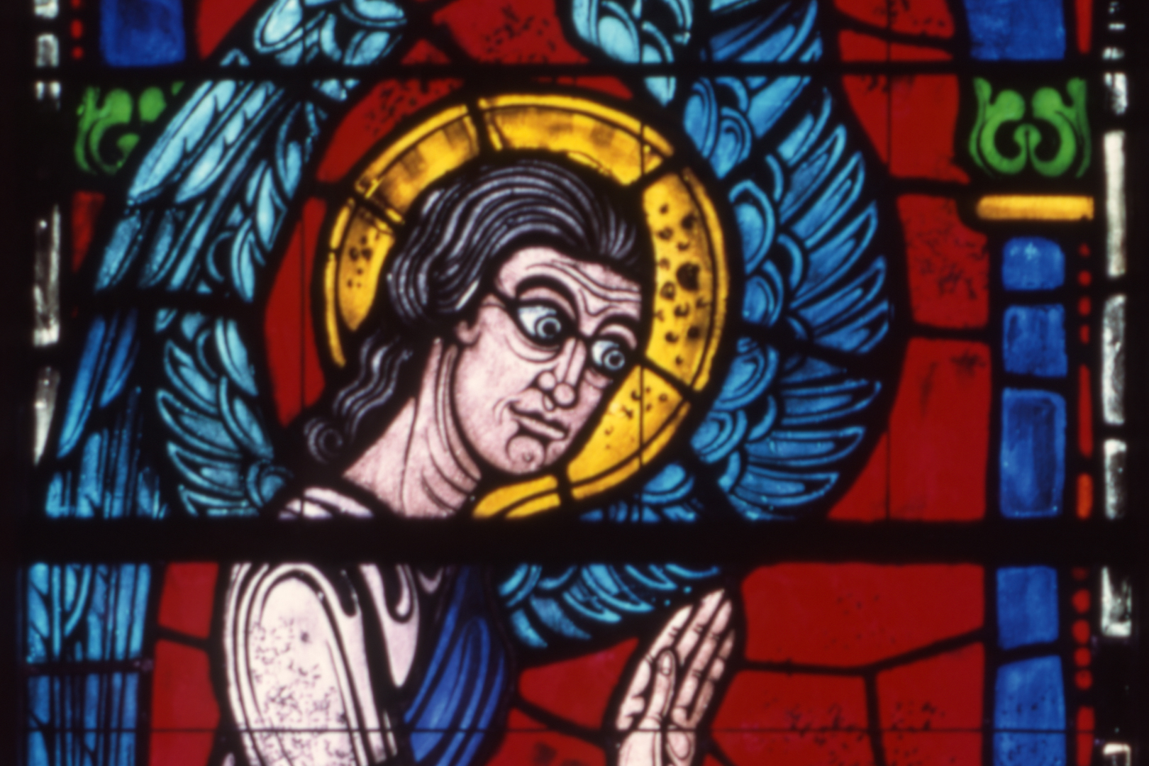 Angel Appears to Gideon stained glass