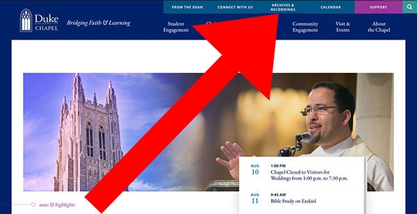 Duke Chapel homepage